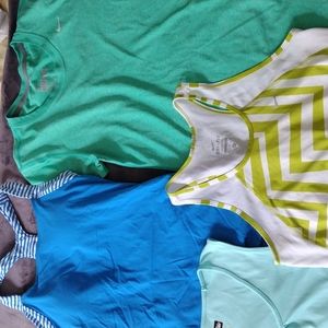 Athletic Tops Bundle- 15 Tanks Tees Jackets